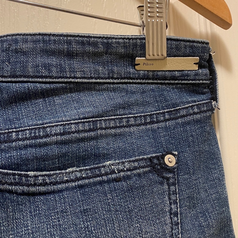Embroidered Dark Blue Denim Women's Shorts - Picture 12 of 13